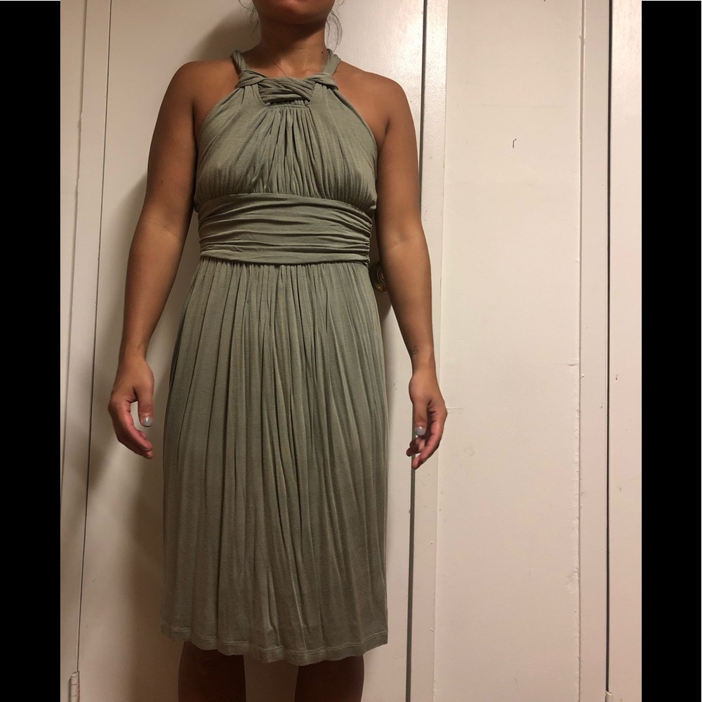 Loft Sage green long cotton dress, size 4